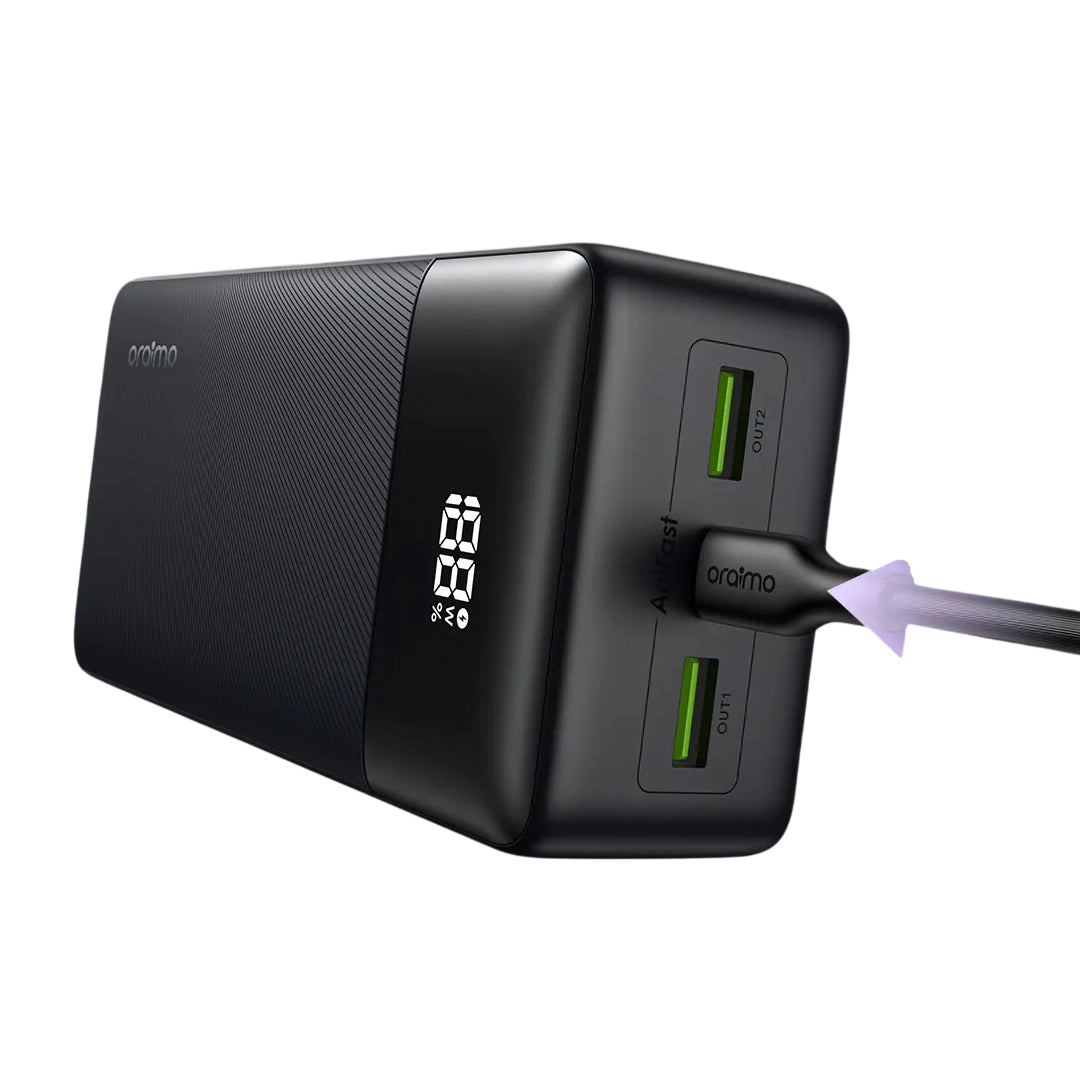 Oraimo OPB-7270Q | 27,000mAh Power Bank – Ultra-High Capacity Fast Charging with Smart Digital Display.