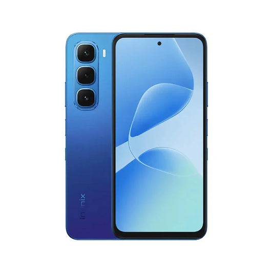 Infinix Hot 60i smartphone in Cyan Blue
