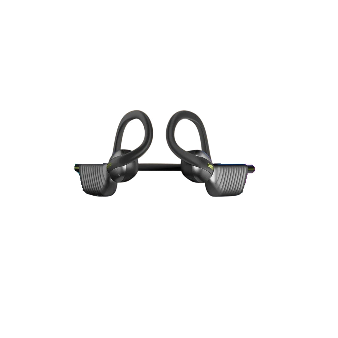 Black wireless earbuds