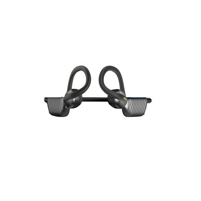Black wireless earbuds