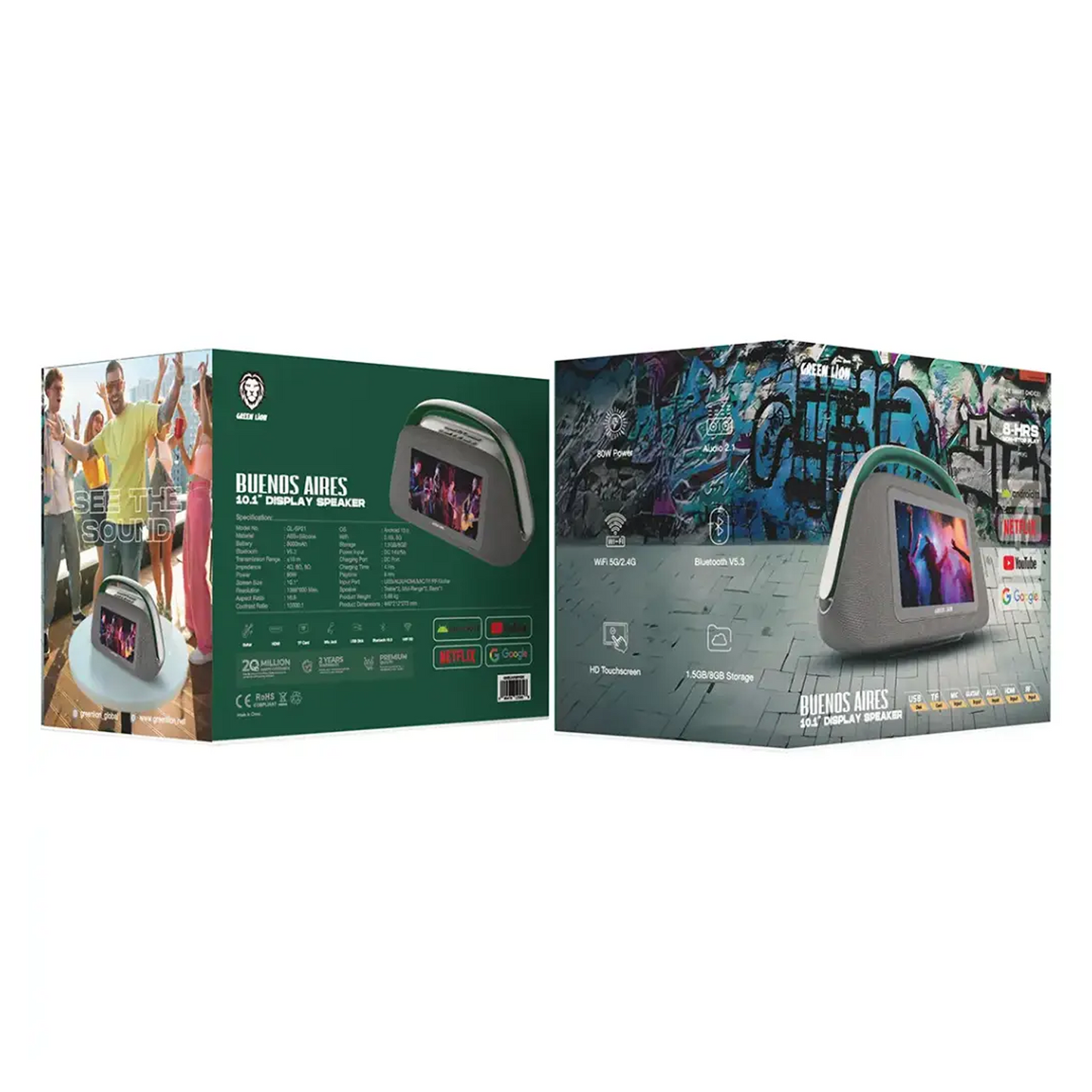 Green Lion Buenos Aires Display Speaker | 80W 2.1 Audio | 10.1-inch Touchscreen Kinshasa DRC
