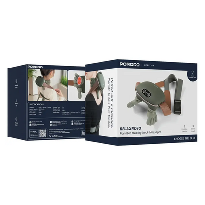 Porodo RelaxRobo Portable Heating Neck Massager | 2 Heating Levels | 3 Speed Levels Kinshasa DRC