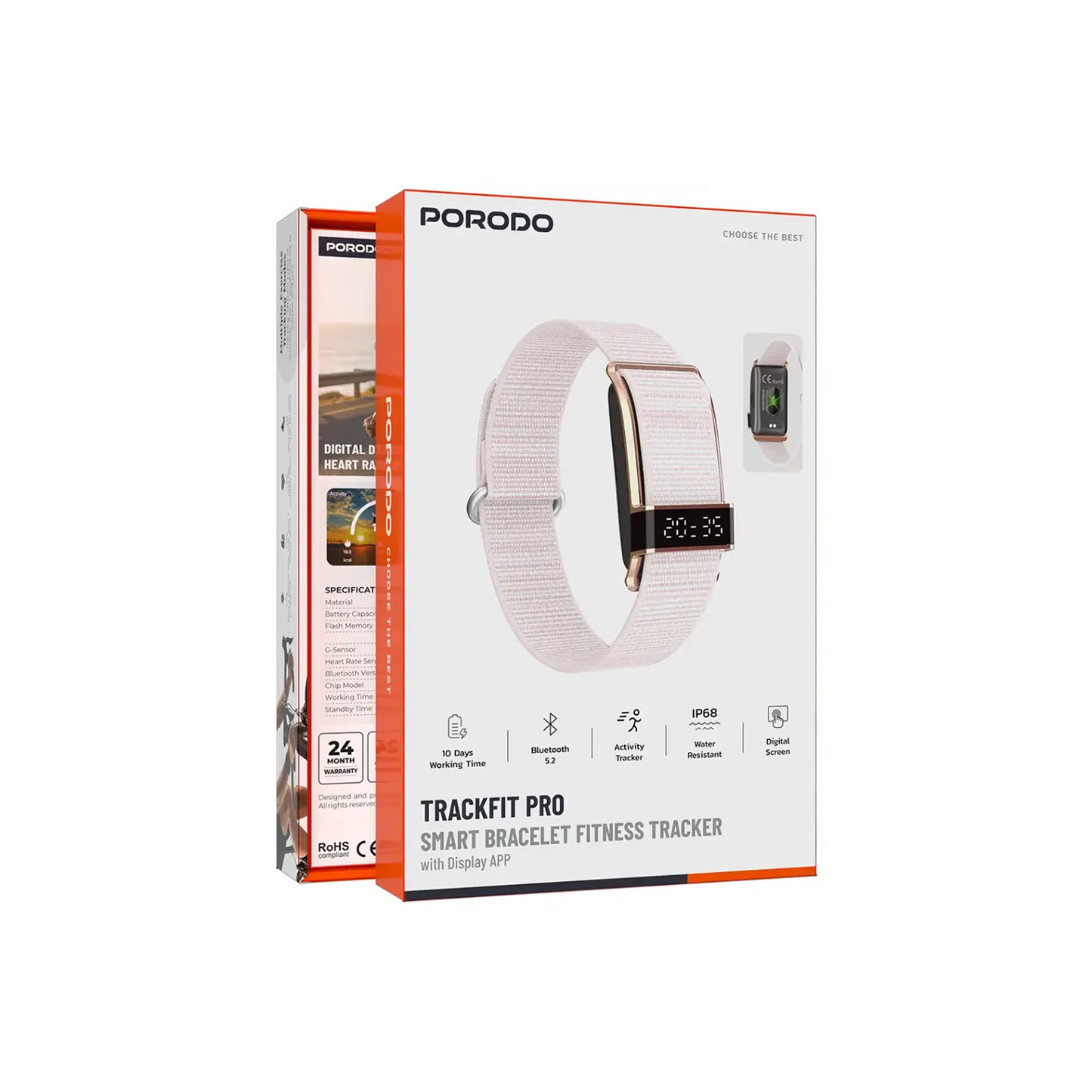Porodo TrackFit Pro Smart Bracelet Fitness Tracker | Bluetooth 5.2 | 10 Days Battery Kinshasa DRC