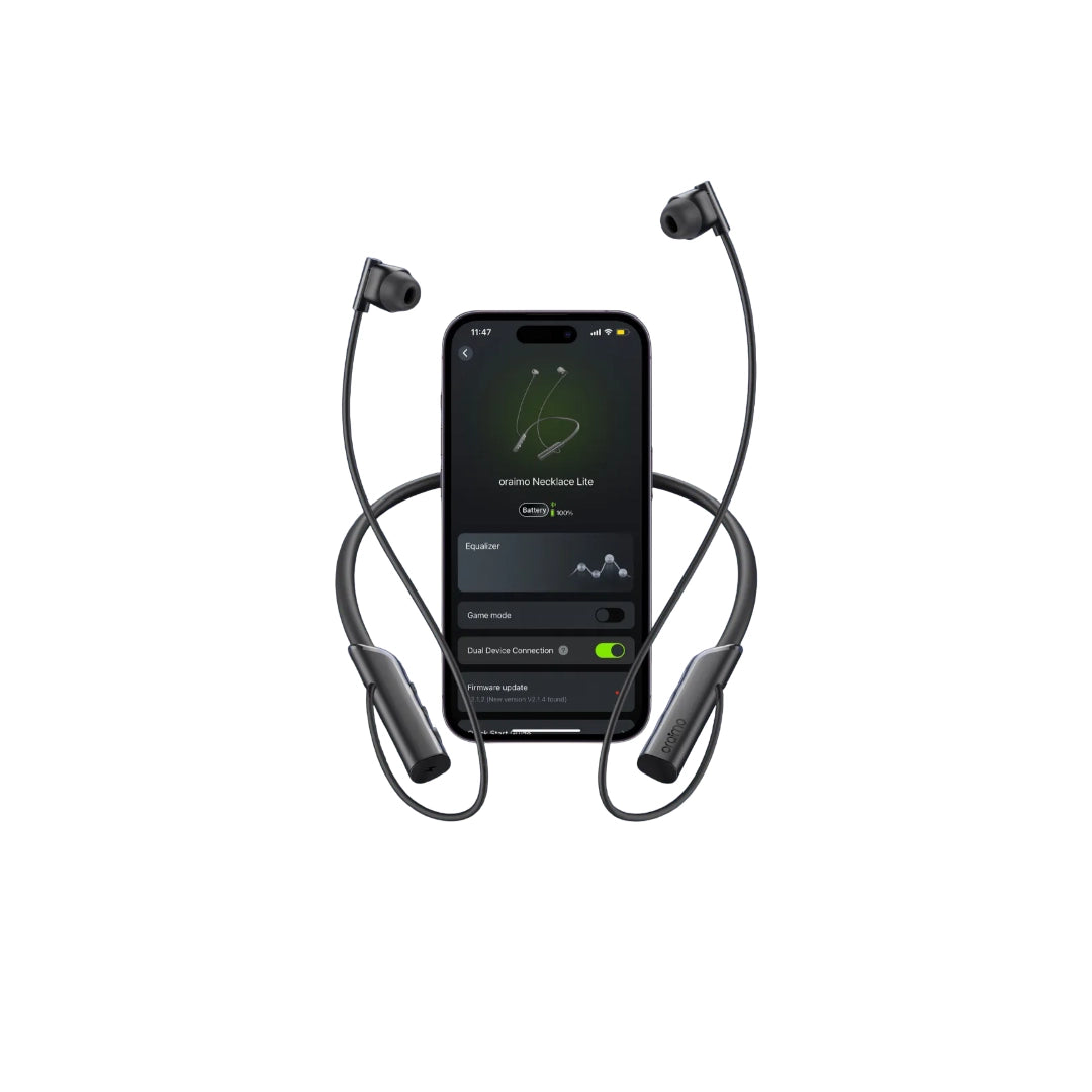 Oraimo Necklace Lite | OEB-311 Wireless Neckband Earphones | Deep bass, clear calls, and long battery life.
